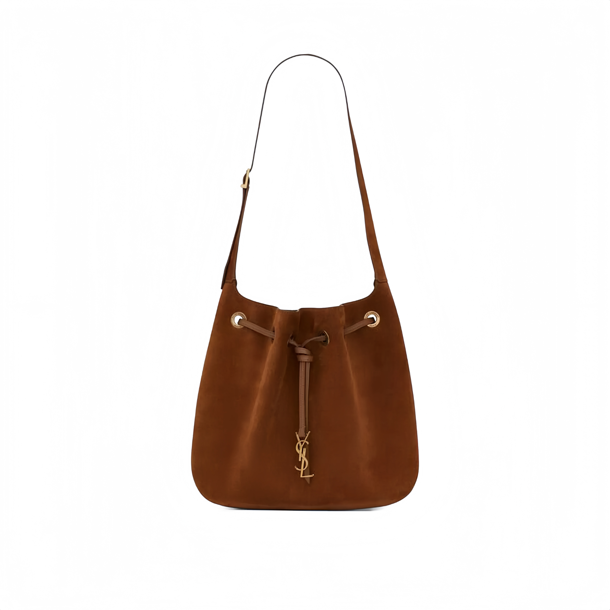 Saint Laurent Paris Vii Medium Flat Hobo Bag In Smooth Leather Brown 28Cm
