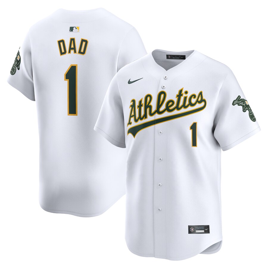 Oakland Athletics #1 Dad Home Limited Jersey White