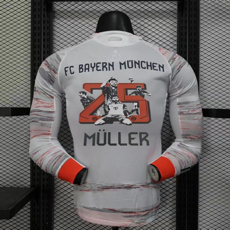 player 2025-26 MULLER Bayern Munchen  Away Long sleeve football jersey