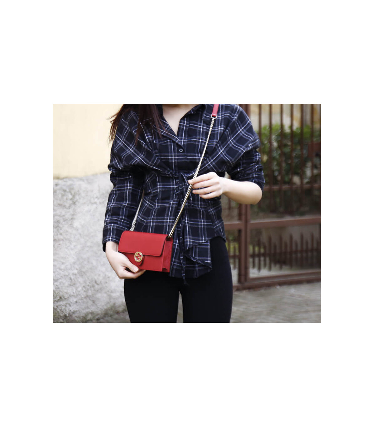 Gucci GG Interlocking Wallet On Chain Red