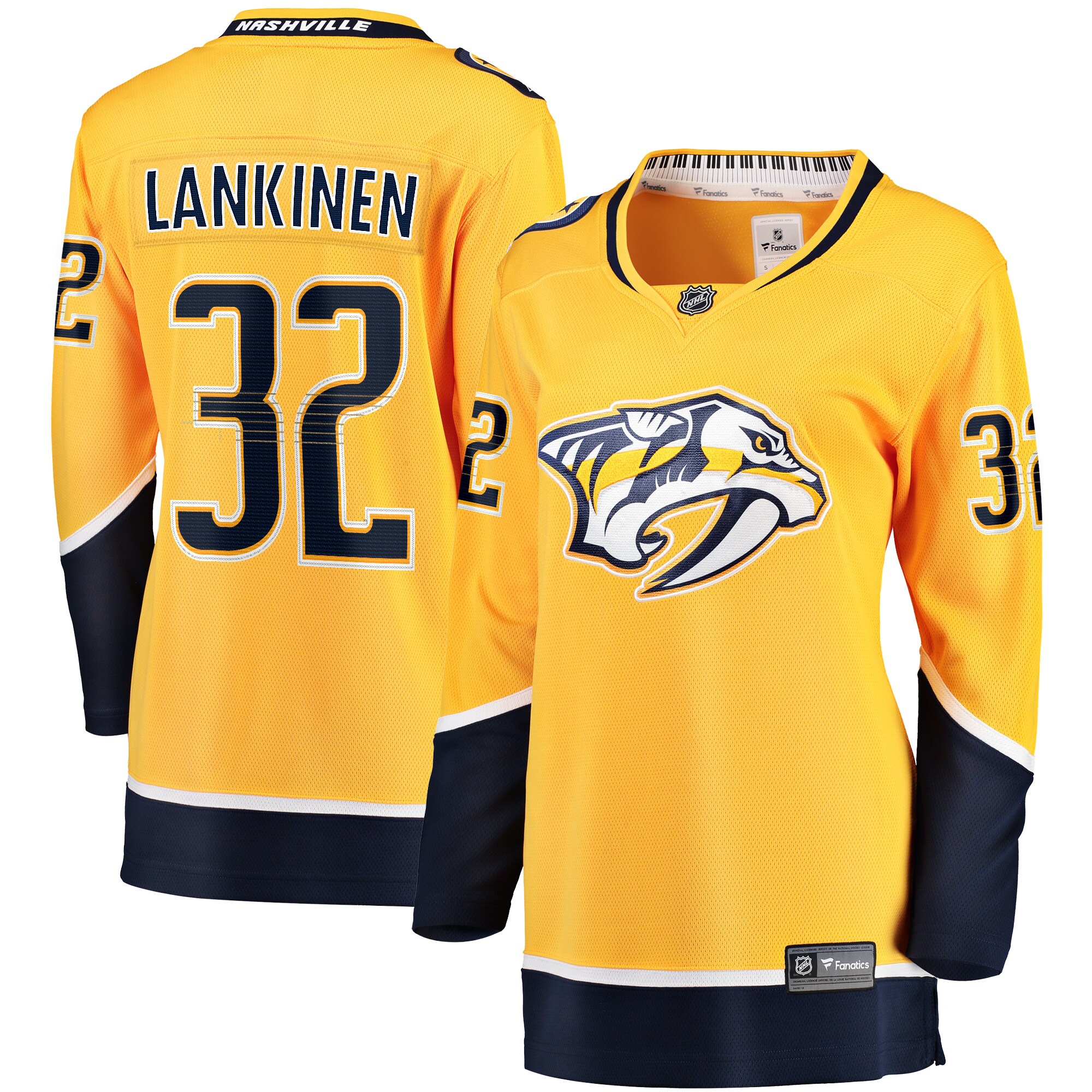 Kevin Lankinen Nashville Predators Fanatics Women’s Home Breakaway Player Jersey – Gold