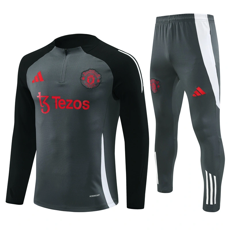 2024-25 Manchester United Dark Gray Long Sleeve Training Suit