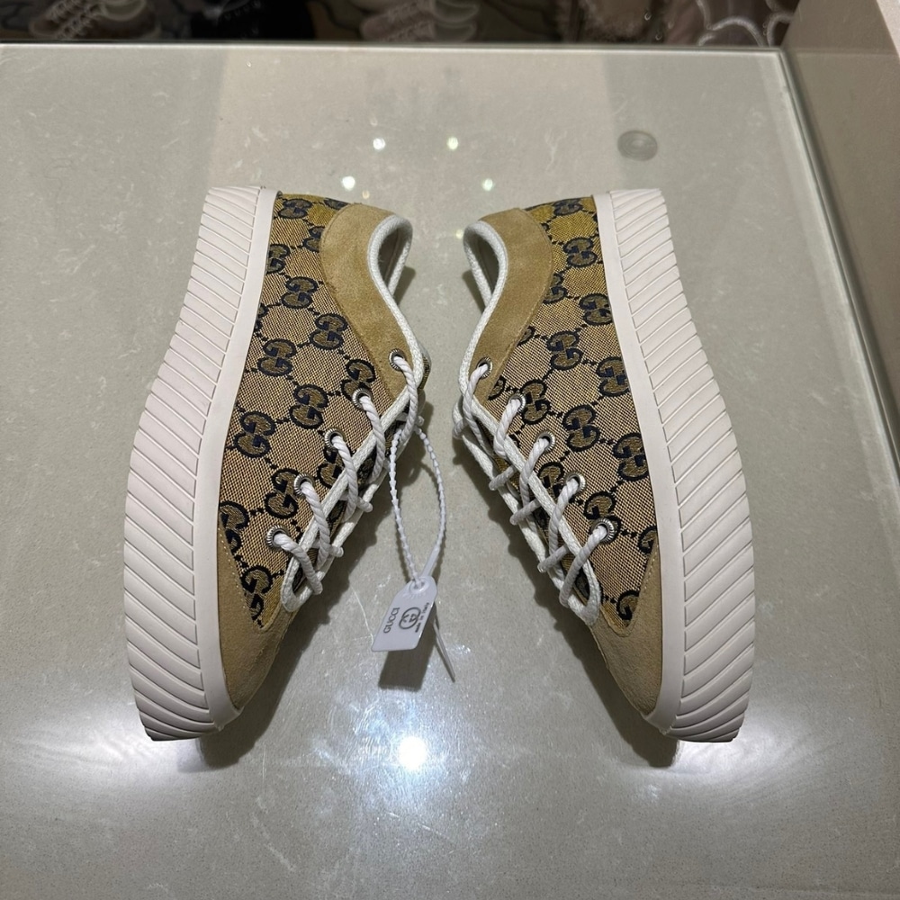 Gucci Gg Sneaker Beige Ebony 738992 Fabqa 9796