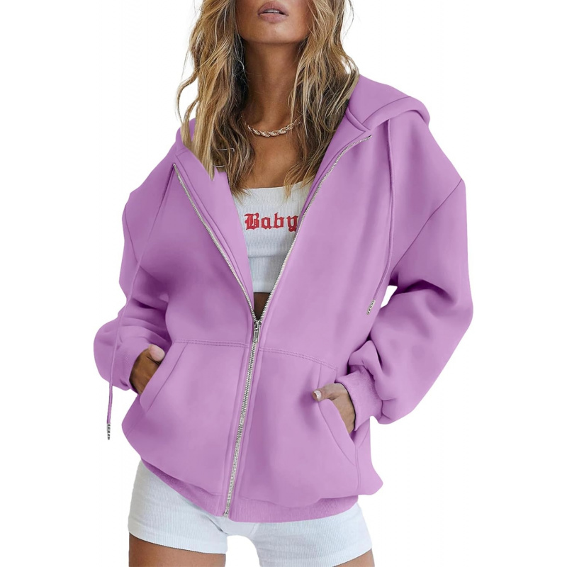 Women's 2026 Spring Zip Up Y2K Hoodies Casual Long
