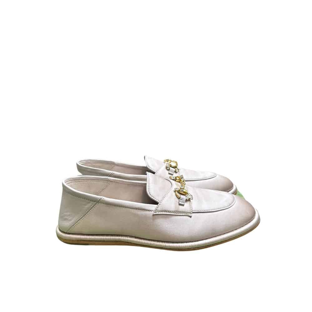 Gucci Women’S Horsebit Loafer With Crystals Beige