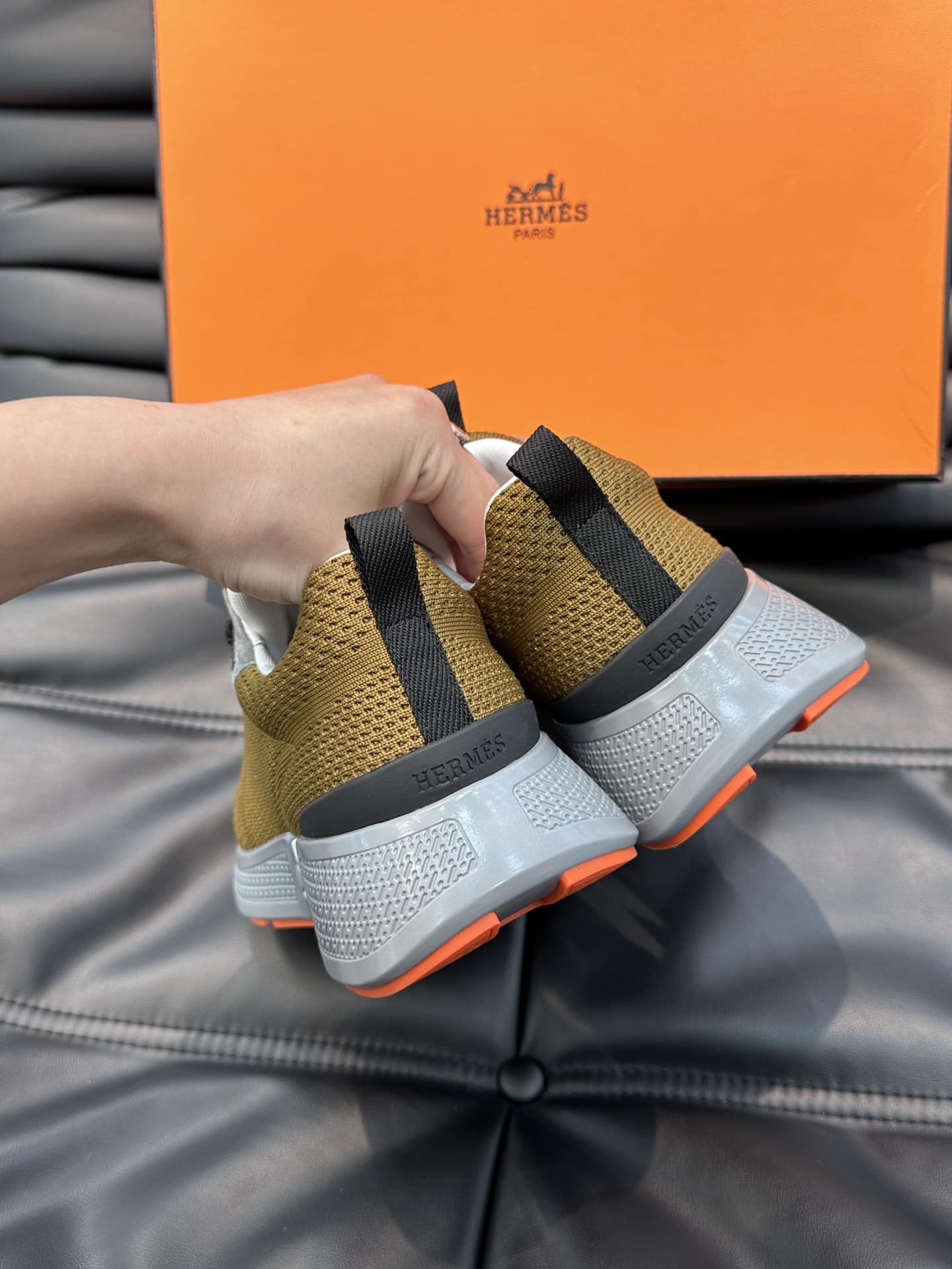Hermes Heros Sneaker Khaki Gray H232985Zh1R400
