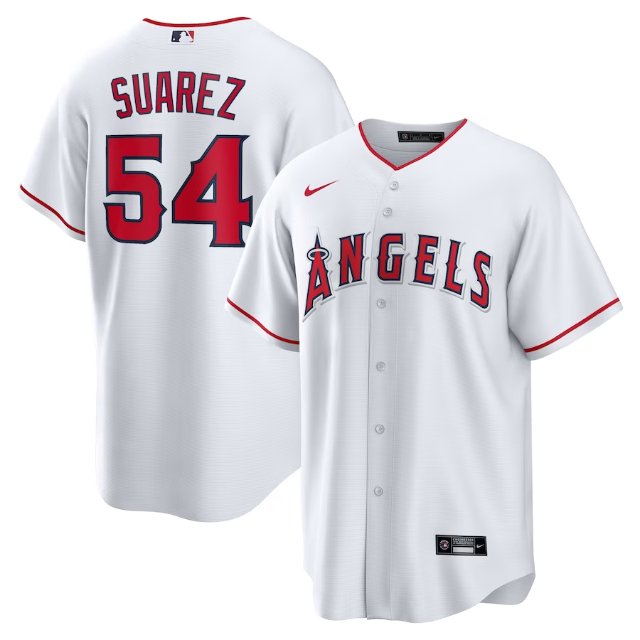 Men's Los Angeles Angels Jos ̈¦ Quijada #54 White Home Replica Player Jersey