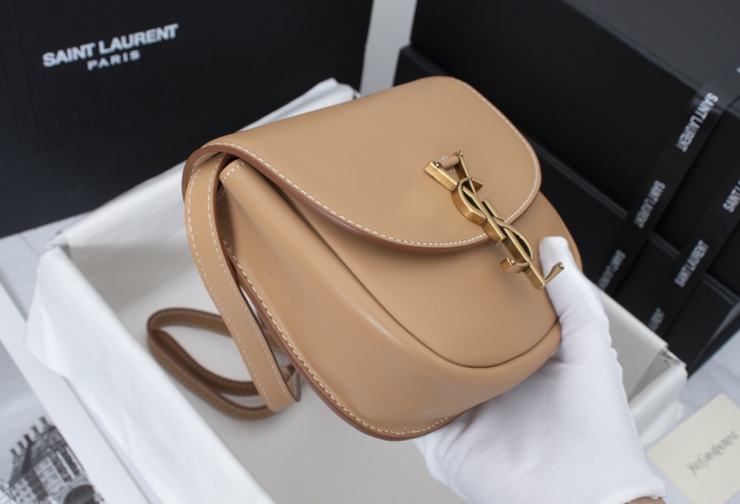 Saint Laurent Kaia Small Smooth Leather Beige