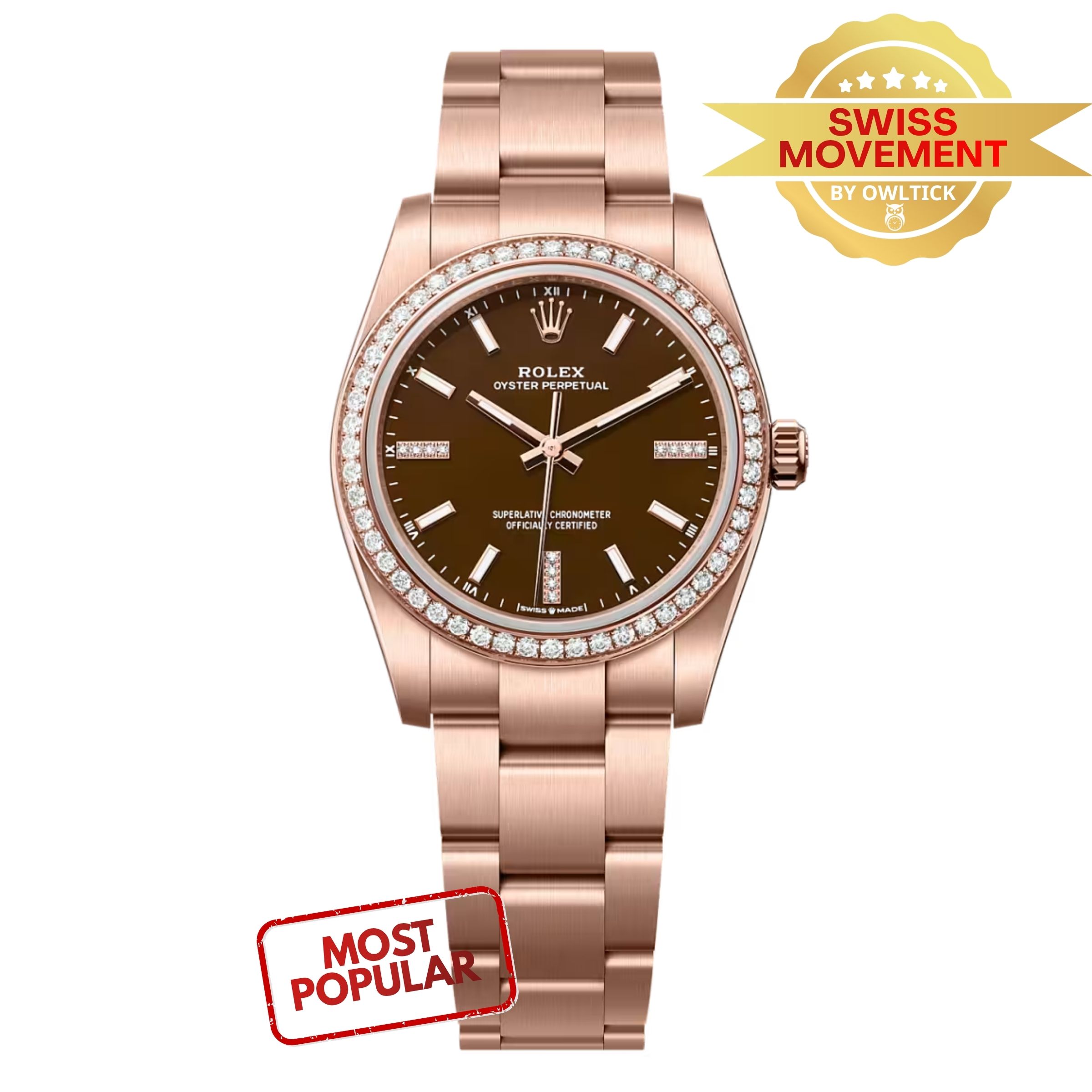 [Superclone] Rolex Oyster Perpetual 34mm Brown Stone Oyster 124245RBR