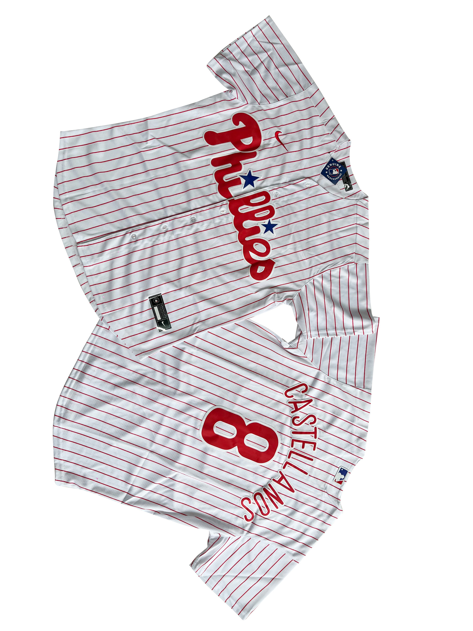 Men's Philadelphia Phillies 8# Nick Castellanos  White Home Replica Player Name Jersey