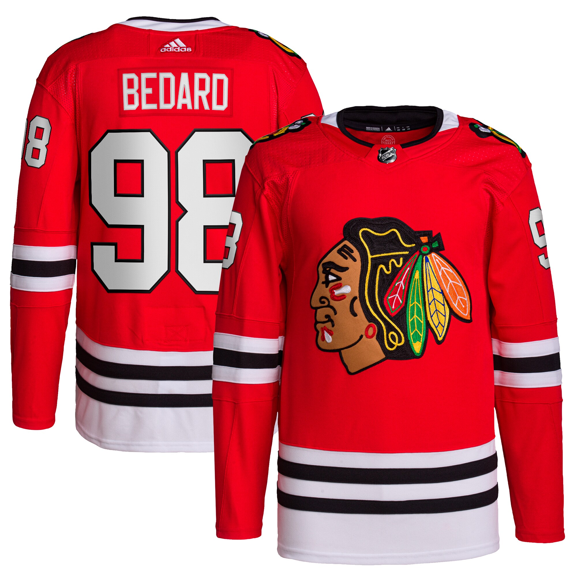 Connor Bedard Chicago Blackhawks adidas 2023 NHL Draft Home Primegreen Player Jersey – Red