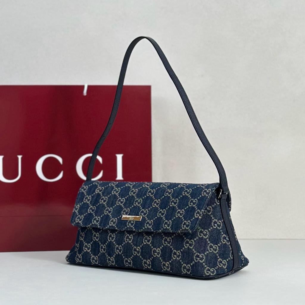 Gucci Madison Medium Shoulder Bag 31cm/12.2in Blue GG Denim ‎874744