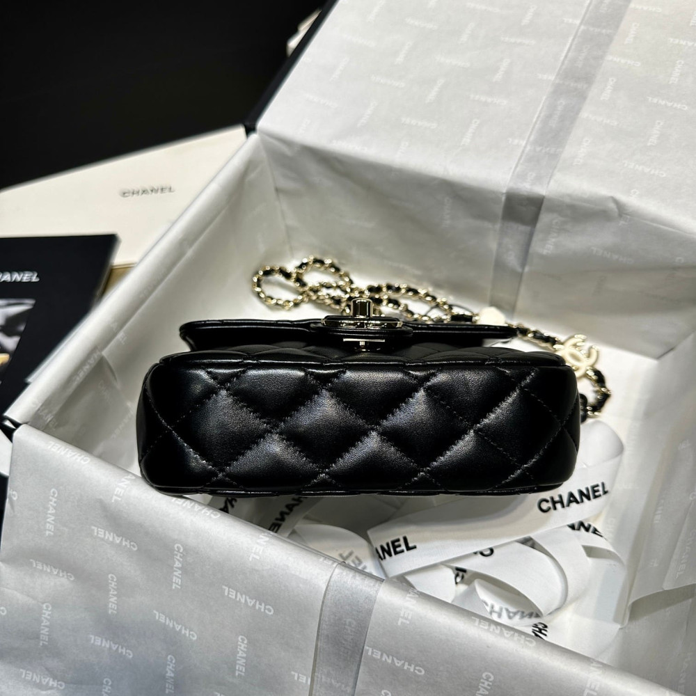 Chanel Mini Flap Bag in Black Lambskin