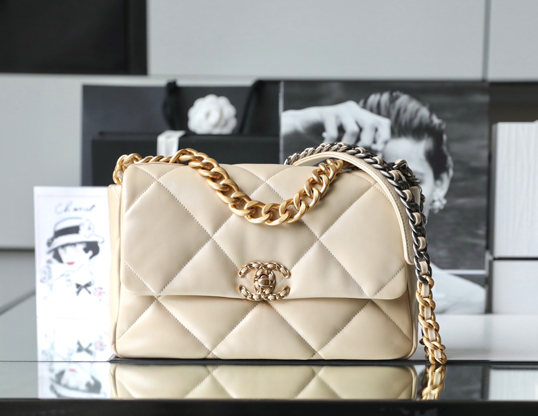 Chanel 19 Flap Bag Beige 30cm