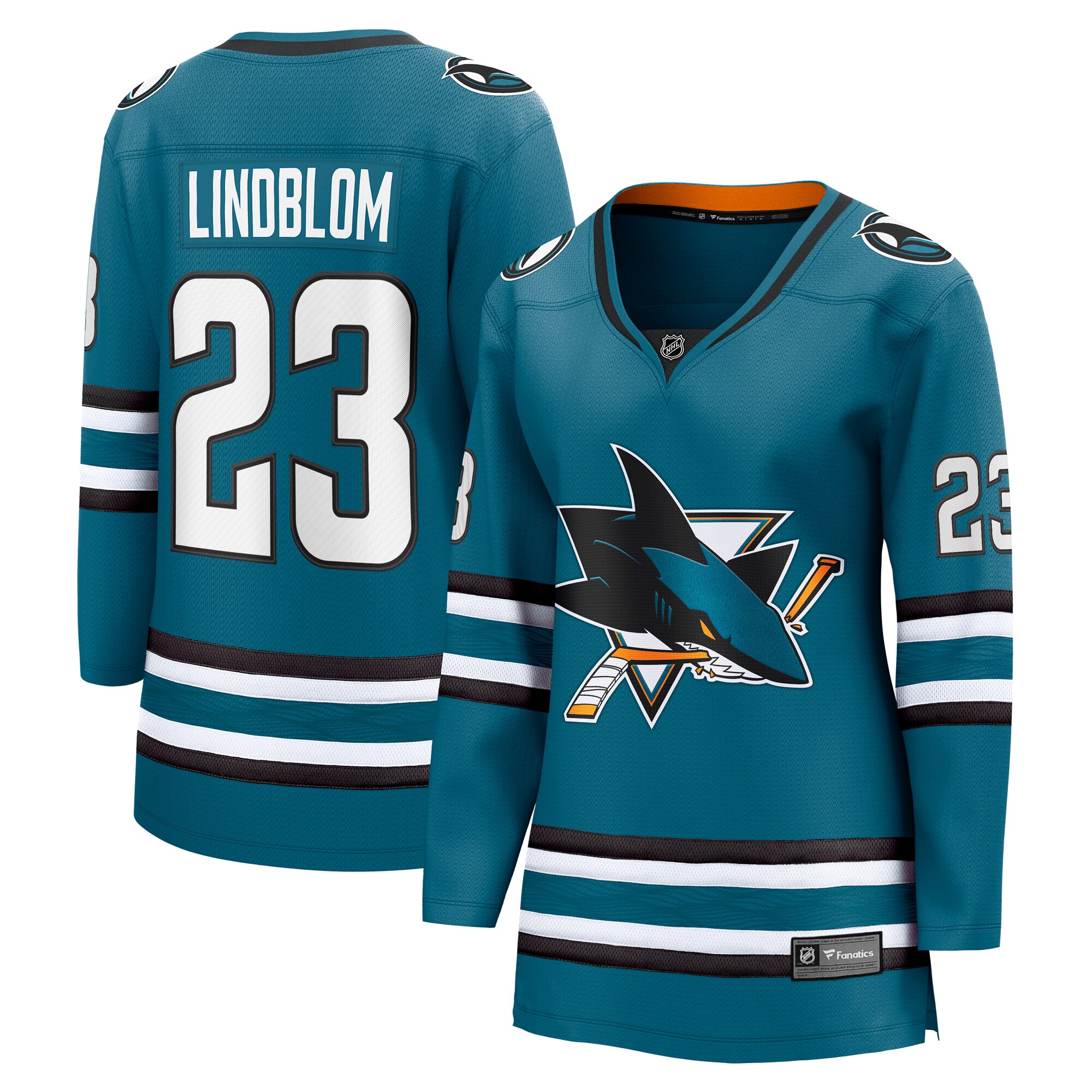 Oskar Lindblom San Jose Sharks Fanatics Women’s Home Breakaway Player Jersey – Teal