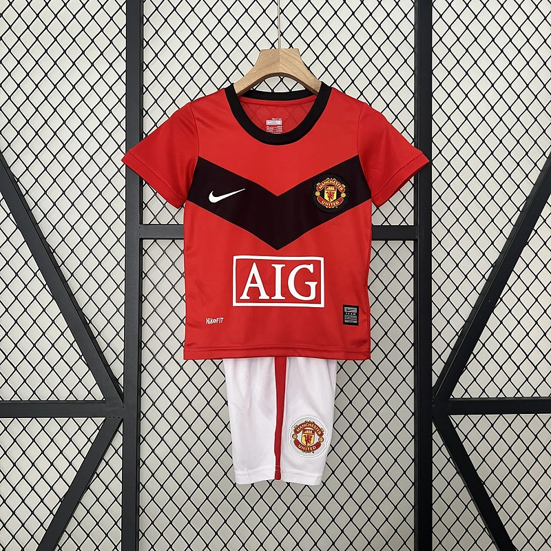 Retro Kids 2009-10 Kids Manchester United home Football jersey retro