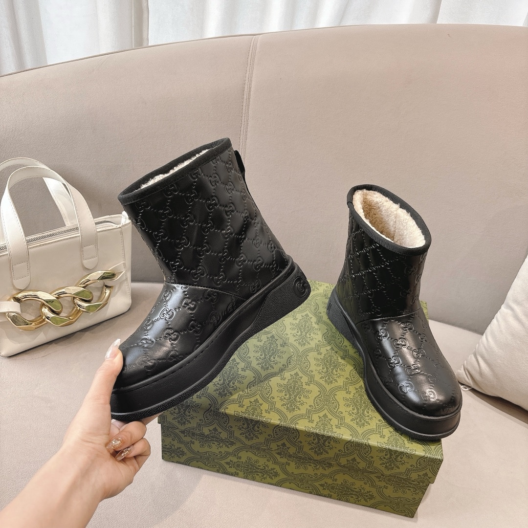 Gucci Women?S Boot Gg Leather Black