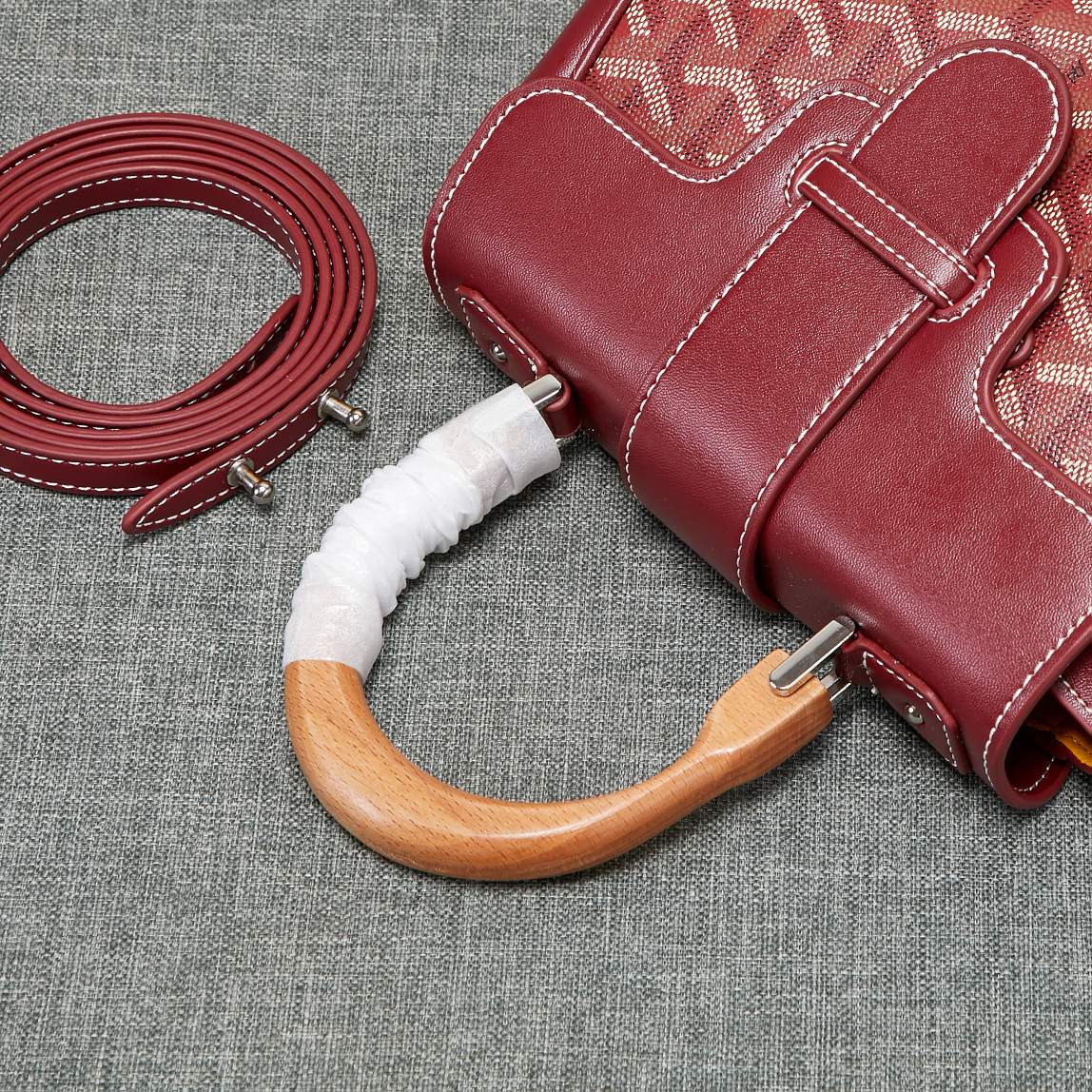 Goyard Saigon Souple Mini Bag Burgundy Canvas 20cm
