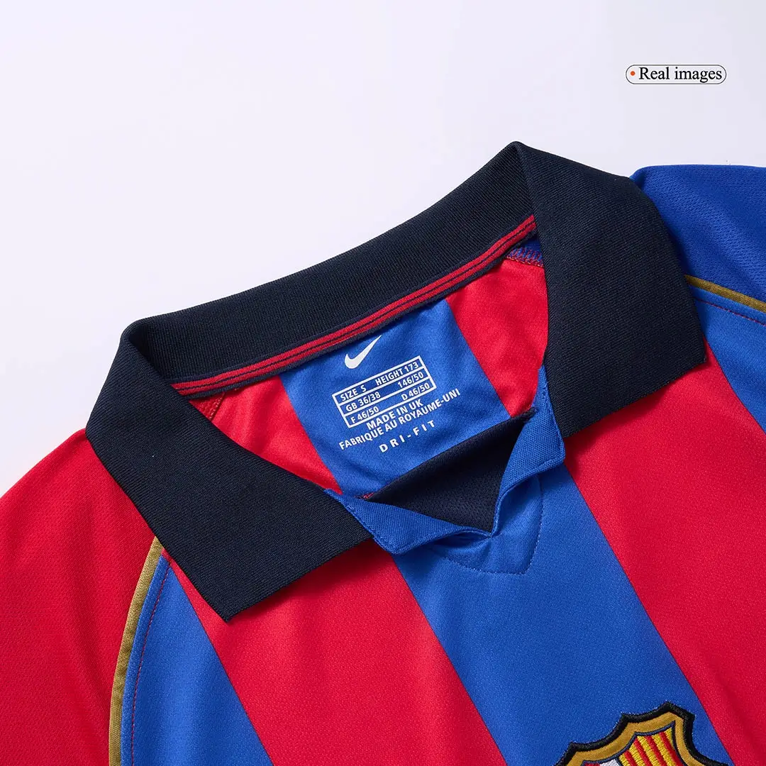 XAVI #6 Retro Barcelona 2001/02 Home Soccer Jersey