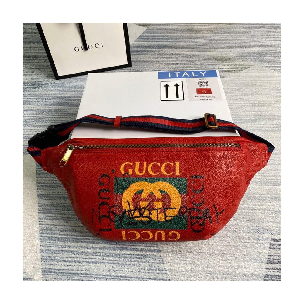 Gucci Leather Coco Capitan Vintage Logo Belt Bag Red
