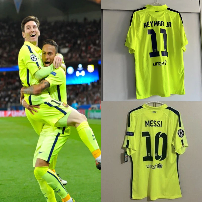 Retro 2014-15 Barcelona Third away MESSI PIQUE XAVI A.INISTA PUYOL Football jersey retro