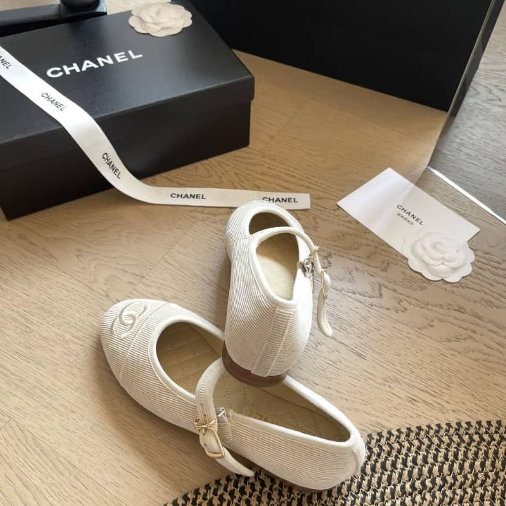 Chanel Mary Jane Ballet Flat Beige