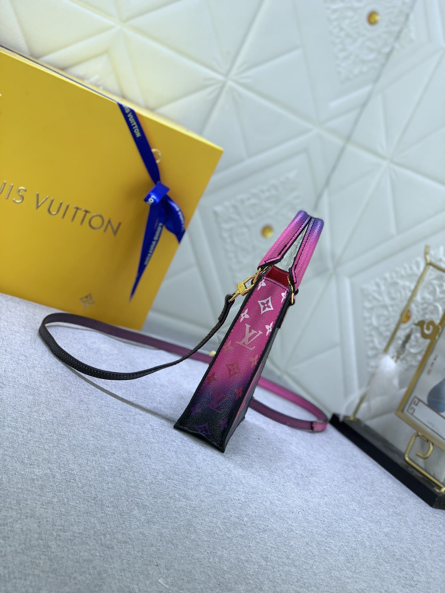Louis Vuitton Petit Sac Plat Monogram Black And Pink 17Cm