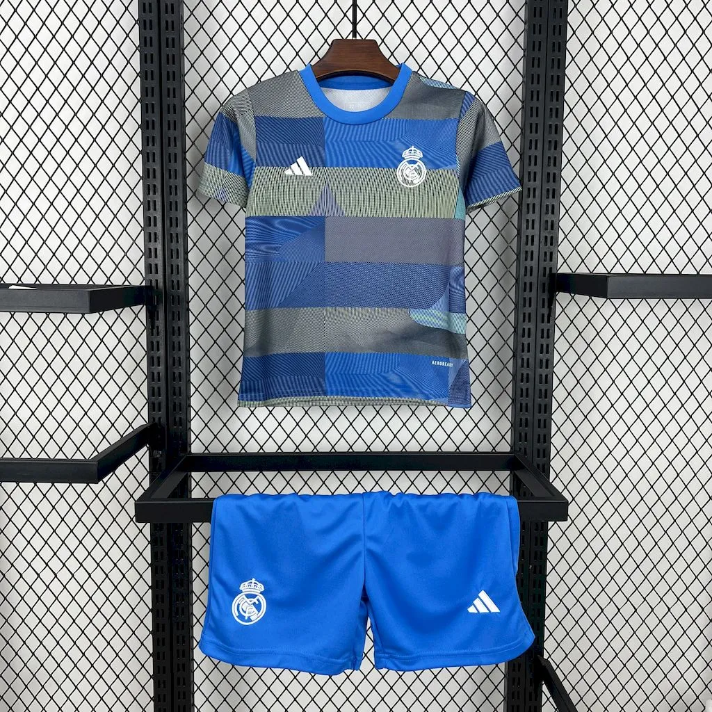 2025-26 Real Madrid Pre-match training suit Kids Football jersey