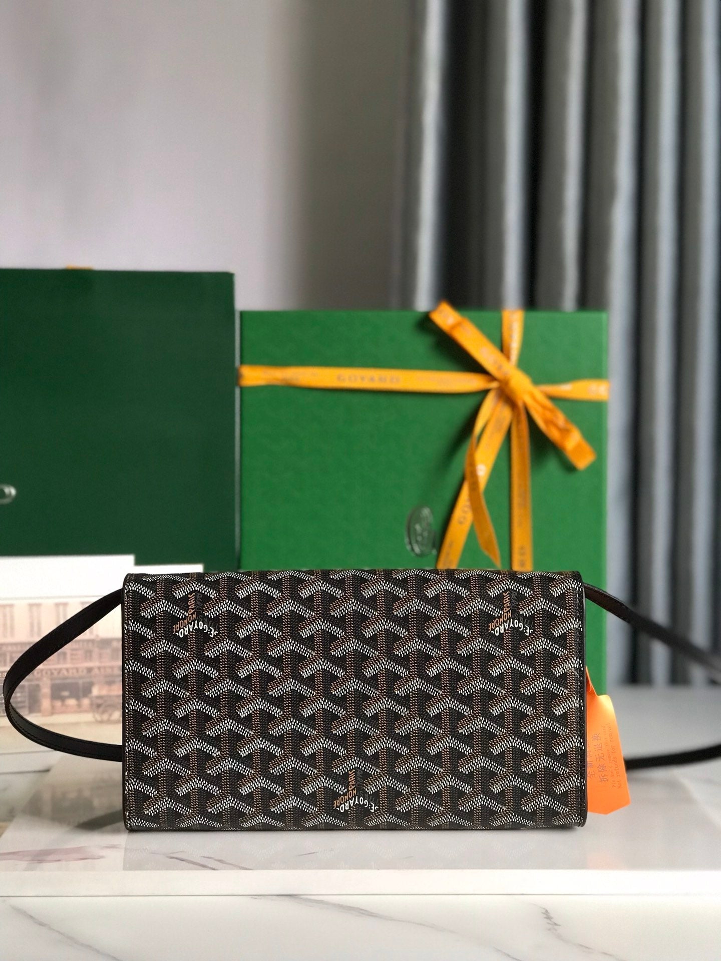 Goyard Monte-Carlo Pm Clutch 25 Cm Black Goyardine Canvas