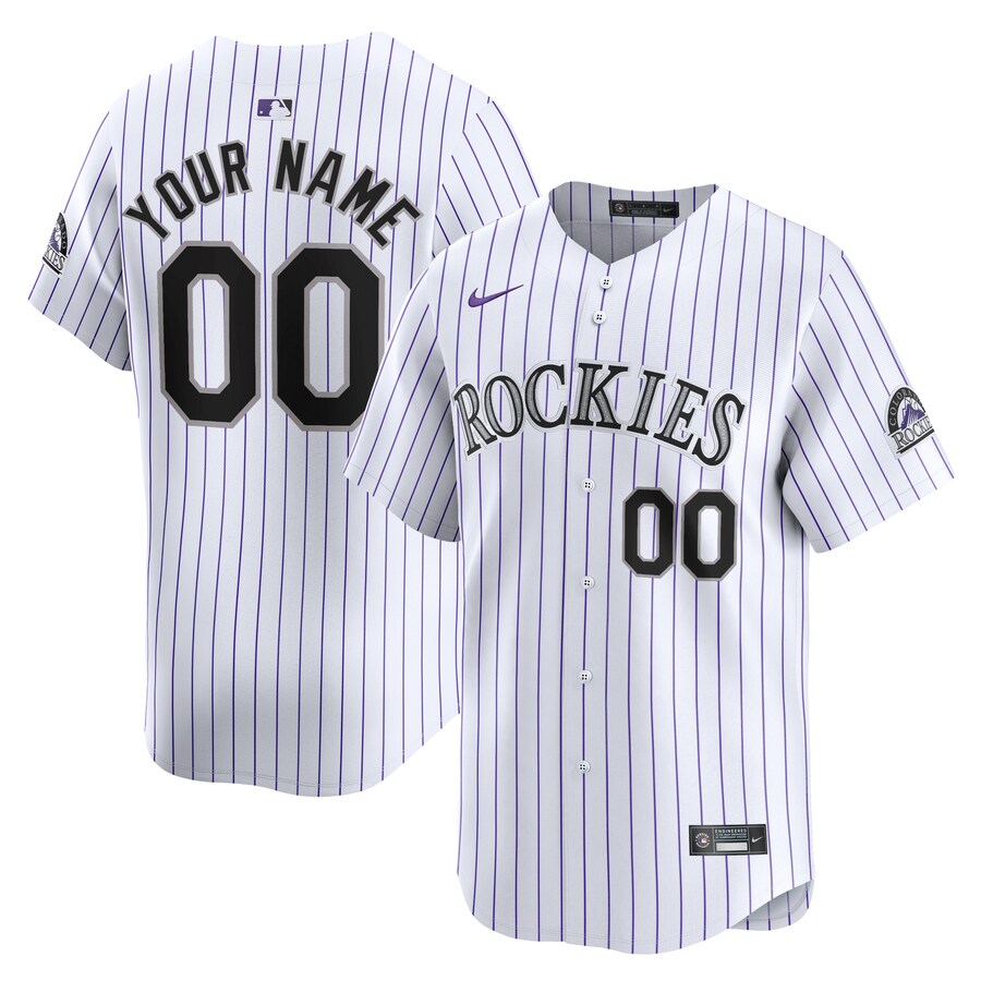 Colorado Rockies Youth Home Limited Custom Jersey White