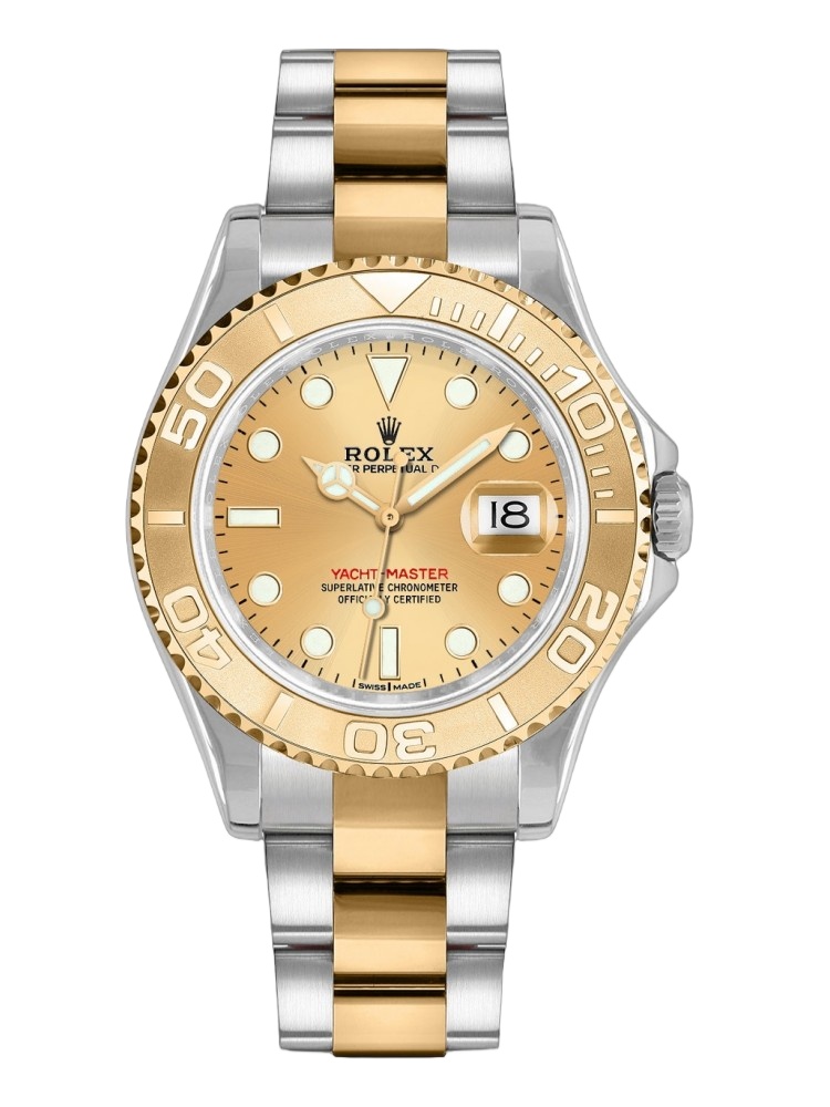 【Super Clone】Rolex Yacht-Master 168623 Steel Yellow Gold Champagne Dial 35MM Unisex Replica Watch