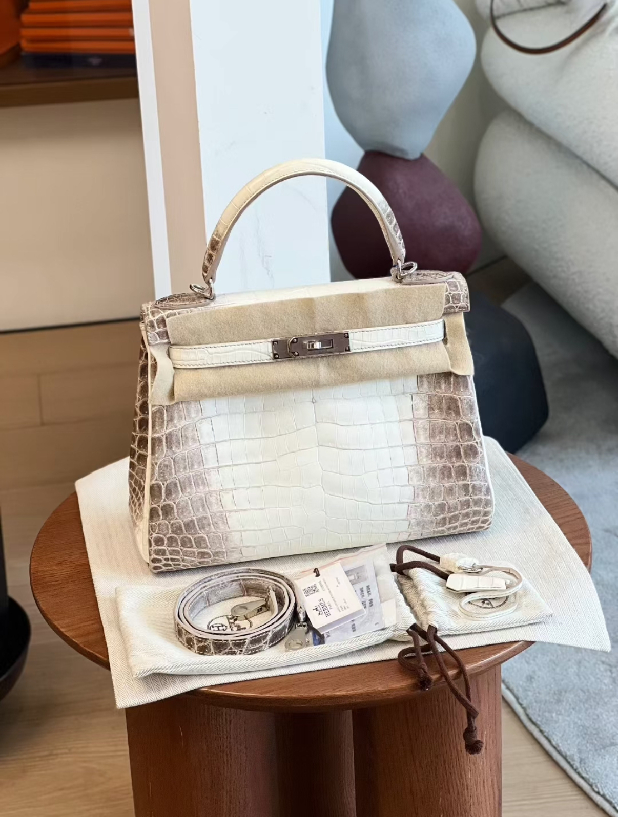 kelly 25-35 Himalayan crocodile leather