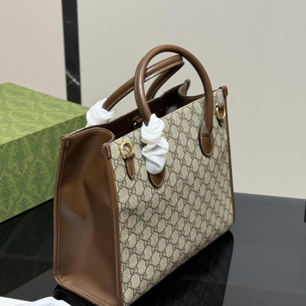 Gucci GG Small Tote Bag Beige Ebony 31Cm ‎‎659983 92TCG 8563