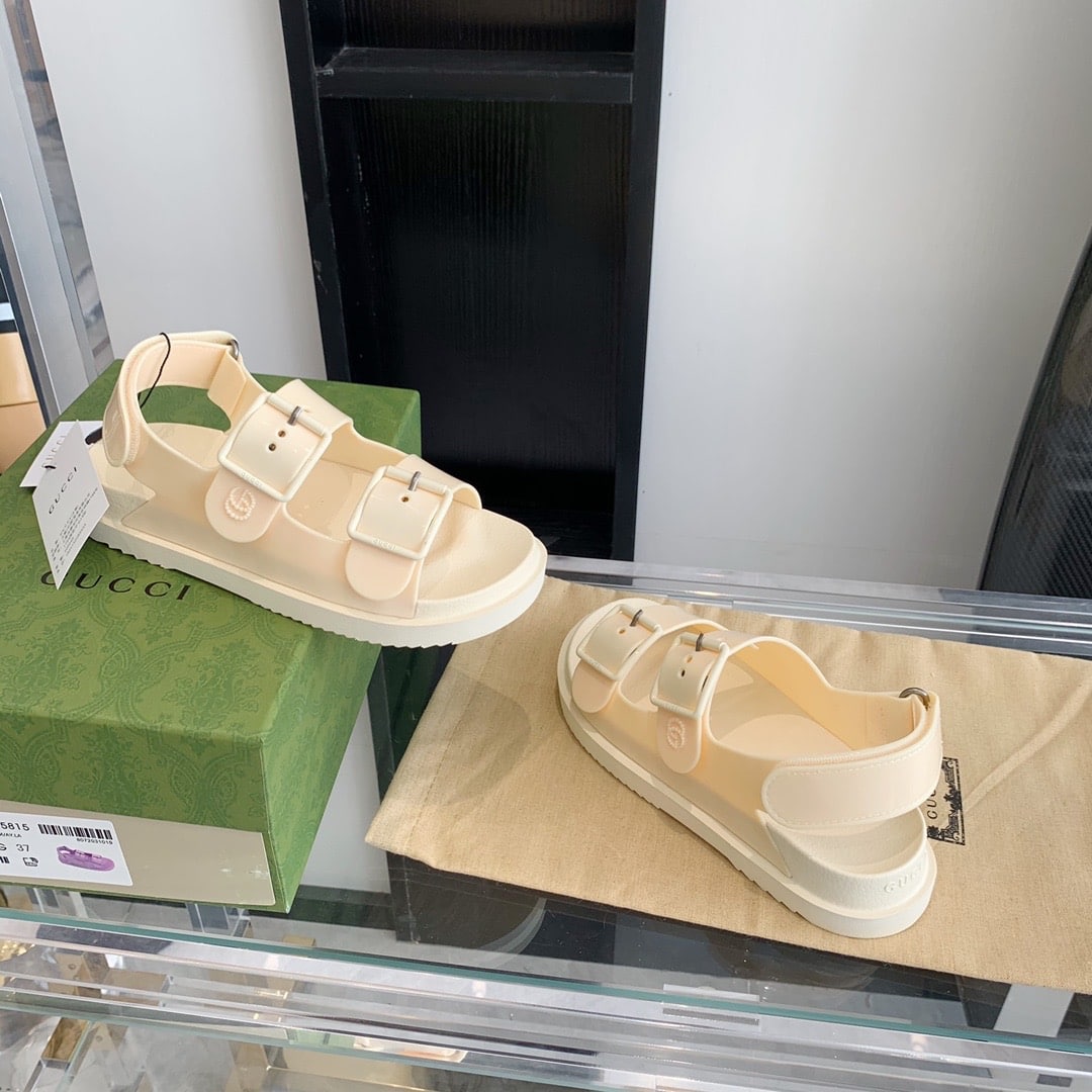 Gucci Women?S Sandal With Mini Double G White 660243 J8700 9050
