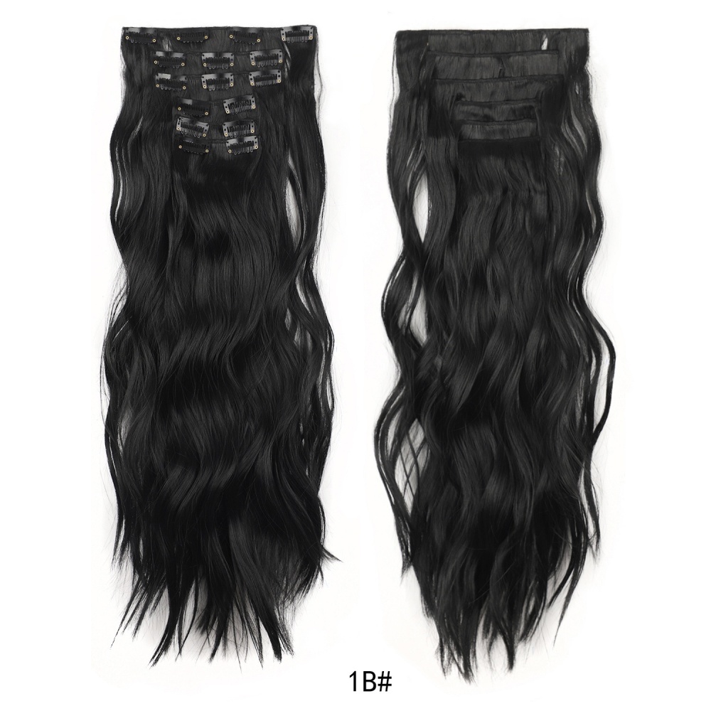 European style hair extension waves pattern wig 6pcs set
