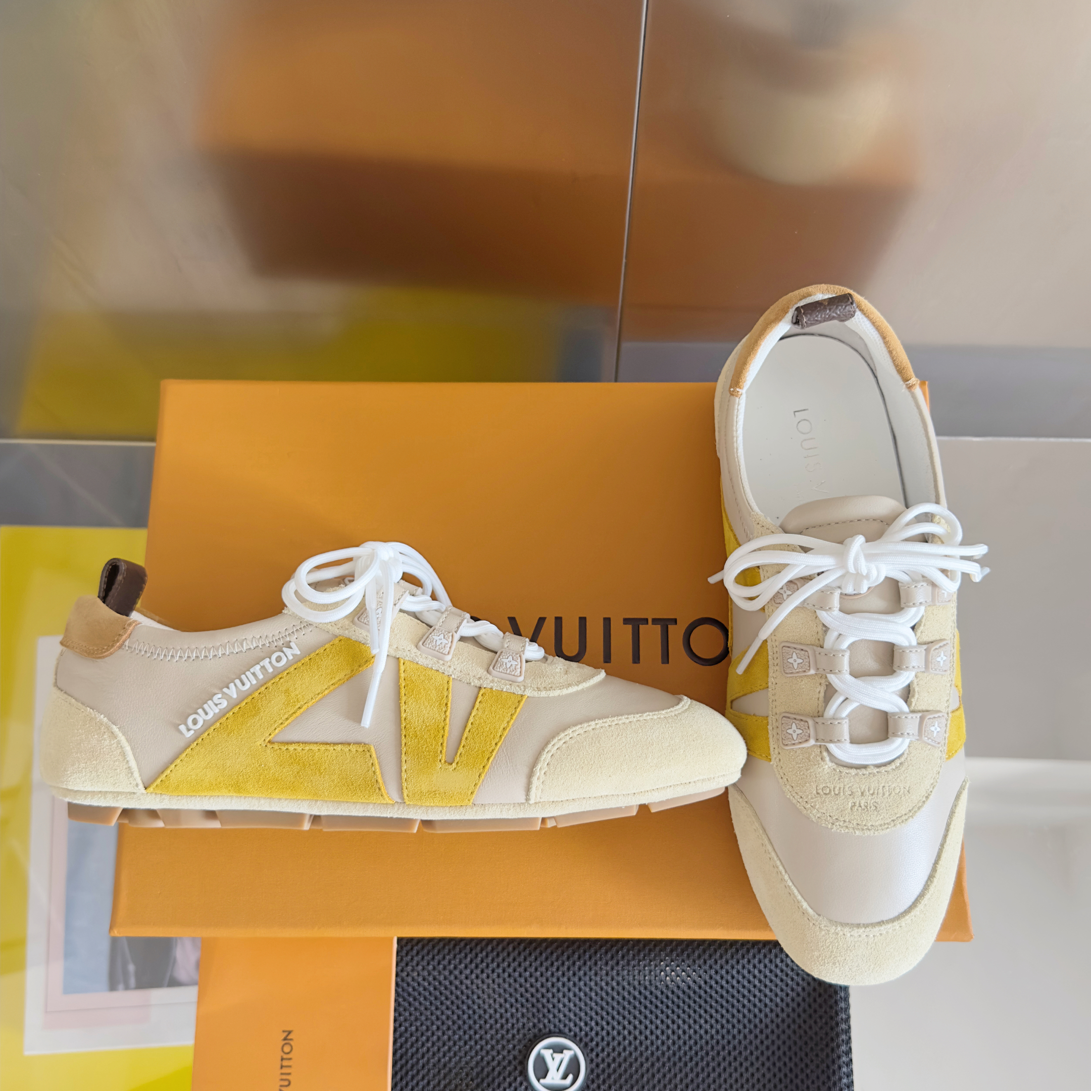 Louis Vuitton Sneakerina Yellow Beige – Women’s Ballet-Inspired Slim Sneakers