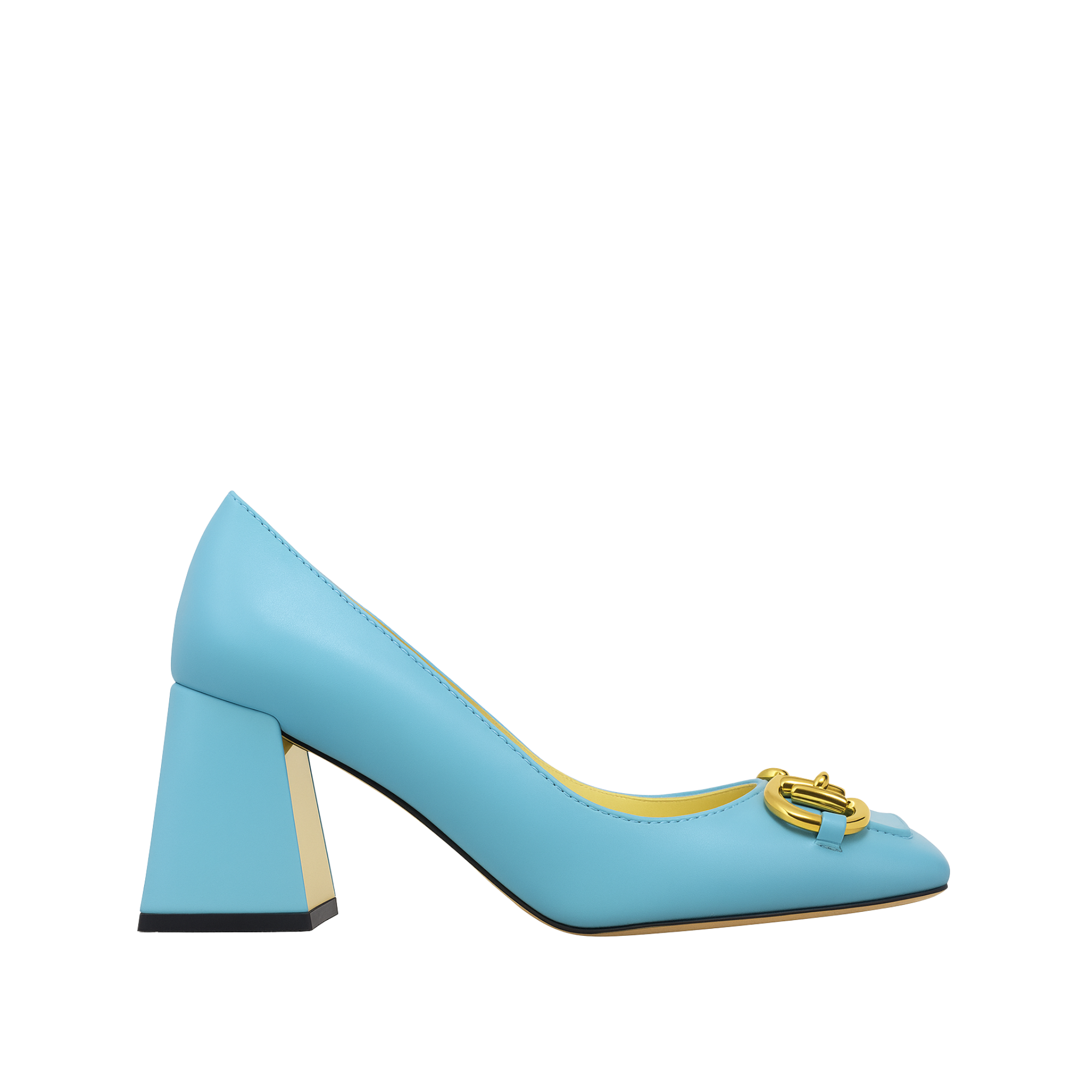 Gucci Women’S Mid Heel Pump With Horsebit Blue