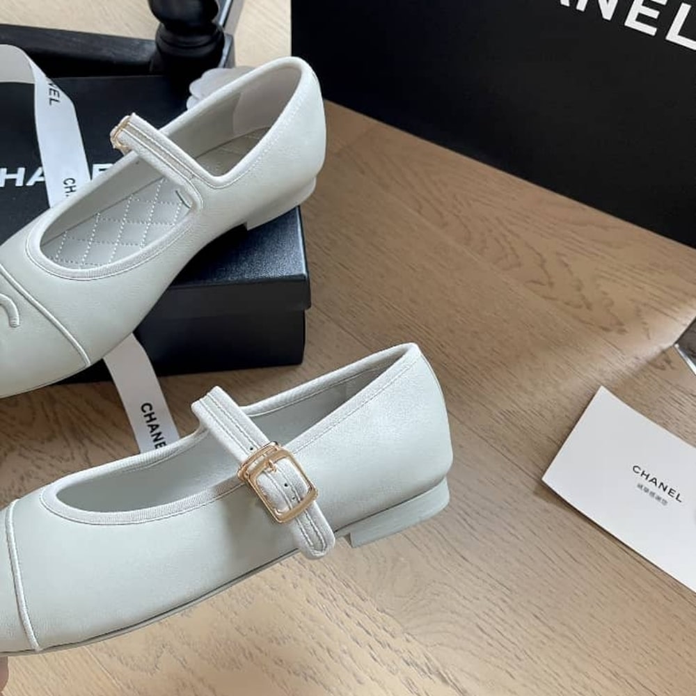 Chanel Mary Jane Ballet Flat Pure Light Blue