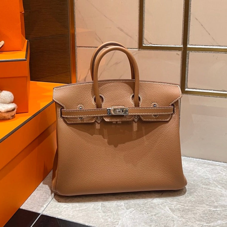 Hermes Birkin 25Cm Gold Togo Leather Silver Hardware
