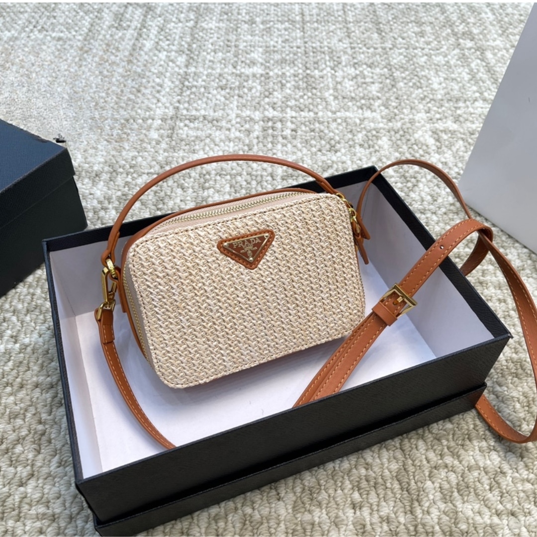 Prada Crochet Leather Mini-Pouch Shoulder Bag 18cm