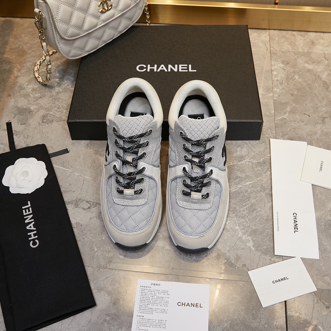 Chanel Low Top Trainer Gray White