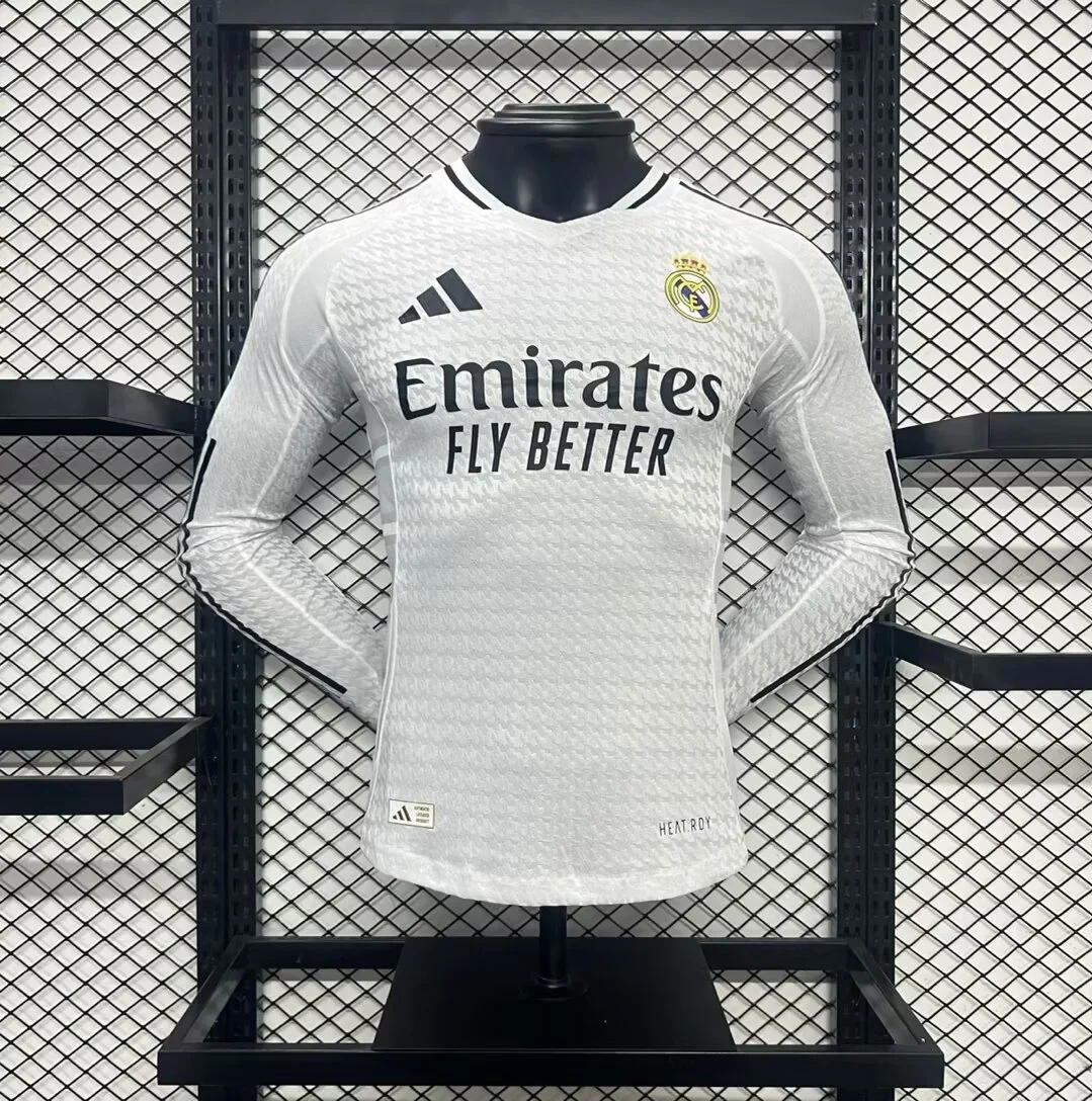 Real Madrid 2024-25 Home Long Sleeves Jersey – Player Versi MBAPPE MODRIC VINI JR. BELLINGHAM CARVAJAL Football jersey