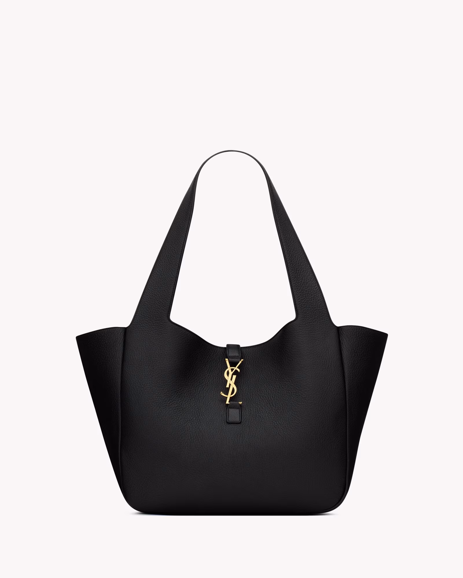 YSL LE 5 À 7 bea in grained leather-Black