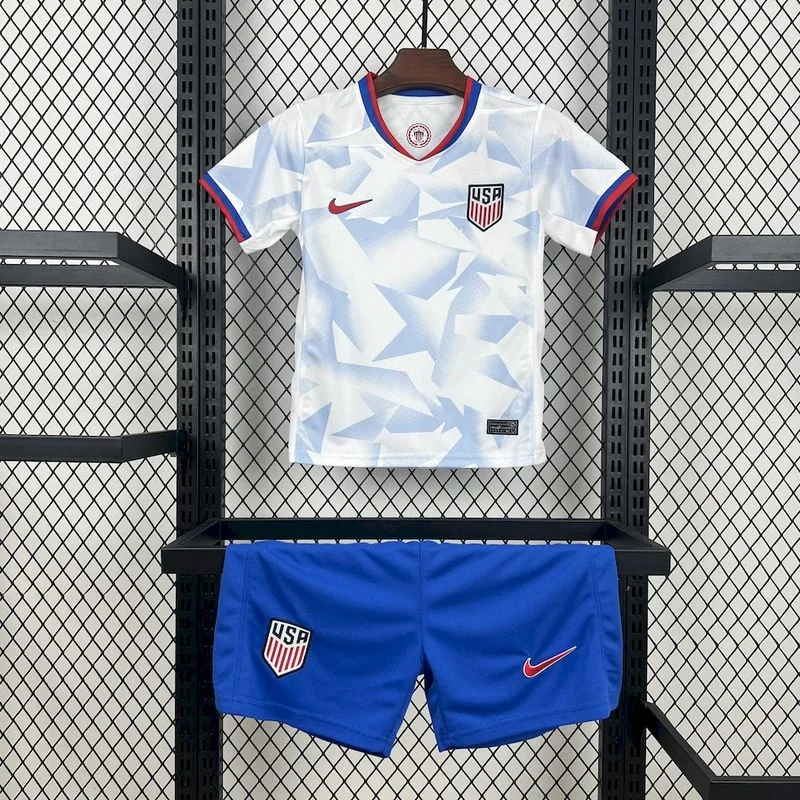 2025/2026 United States Team Home White Football Jersey Player Version Kids Size
