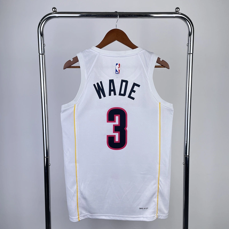 2023 NBA Miami Heat 3 WADE Basketball Jersey