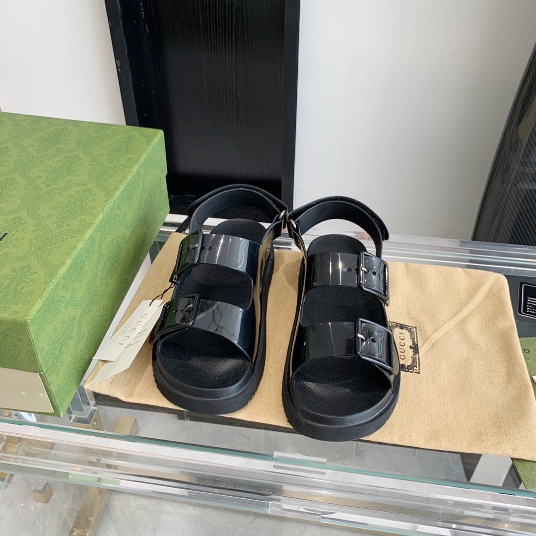 Gucci Women?S Sandal With Mini Double G ?Black 660243 J8700 1000