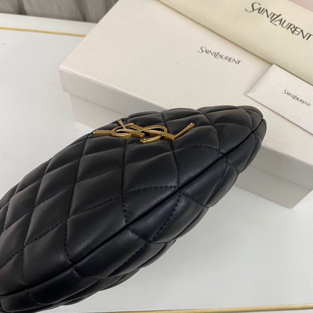 Saint Laurent Icarino Icare Mini Black Lambskin Hobo Bag 22cm/8.7 in