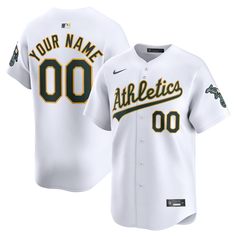 Oakland Athletics Youth Home Limited Custom Jersey White