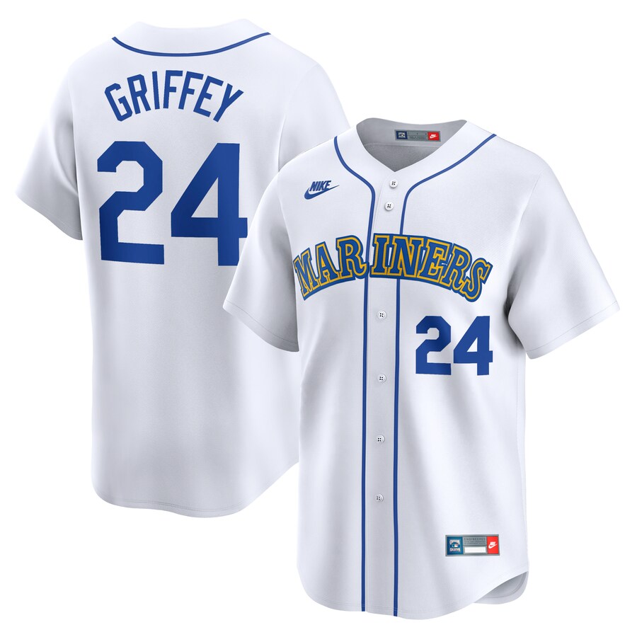 Seattle Mariners Women's Ken Griffey Jr. Throwback Cooperstown Limited Jersey White