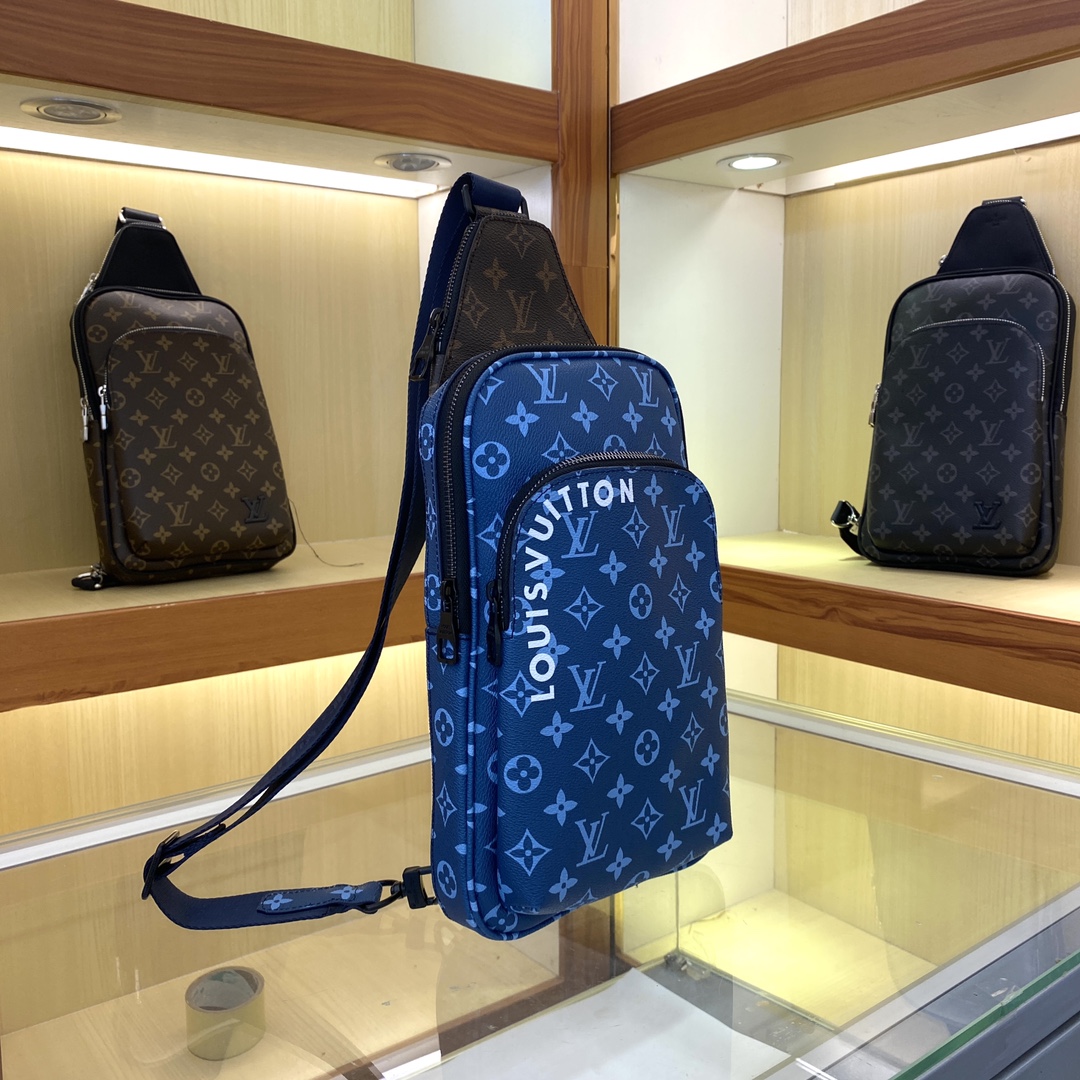 Louis Vuitton Avenue Nm Crossbody Bag Monogram Blue 31Cm M23782